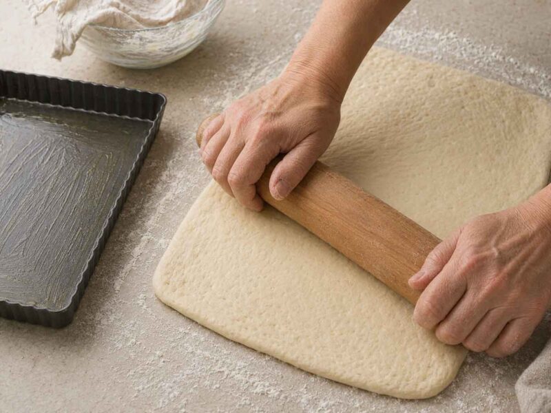 Let the dough rise and shape it